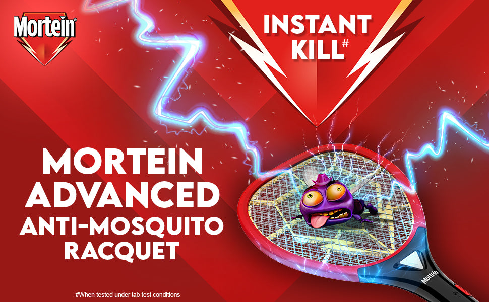 Mortein Advanced Anti-Mosquito Racquet | Mosquito Bat | Electric Fly Swatter | Mosquito Killer Racket | Bat to Hit Mosquito, Multicolor