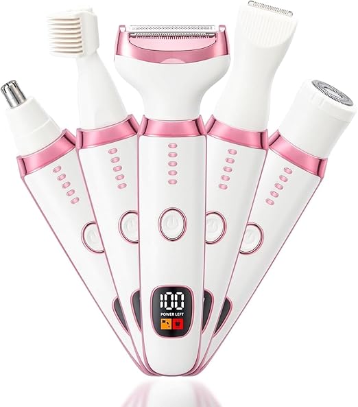 Trimmer for Women 6-in-1 | Bikini Trimmer | Face Hair Removal Machine |(1Year Warranty) | Eyebrow Trimmer for Woman || 120 Min Runtime || Facial Hair Remover for Face, Underarms, Nose, Intimate Areas, Arms, Legs Travel Friendly, Rechargeable (White)