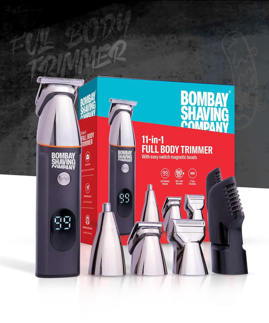 Bombay Shaving Company 11-in-1 All-in-One Trimmer for Men All in One | Beard Trimmer for Man | Hair Trimmer for Man | Body Trimmer for Man | Cordless, Type C, IPX6, 90 Min | Trimmer Men Beard