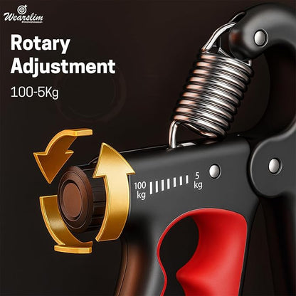 Wearslim Professional Adjustable Grip Strength Trainer with Counter – Hand Grip Strengthener for Forearm, Fingers & Wrist Workout | 5–100kg Resistance | Ergonomic Hand Exerciser for Men & Women